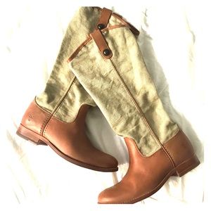 Frye Melissa canvas leather boots, 7
